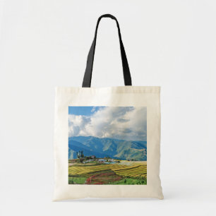 Farm in Bhutan eastern mountains - Himalaya Tote Bag