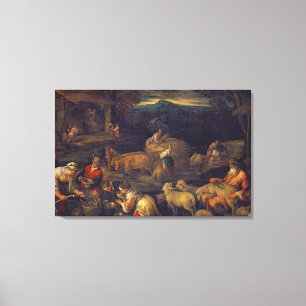 Farm Interior or Shearing Sheep Canvas Print