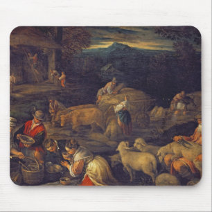 Farm Interior or Shearing Sheep Mouse Mat