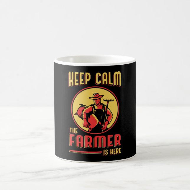 Farm Keep Calm Farmer Farming Tractor Funny Gift Coffee Mug (Center)
