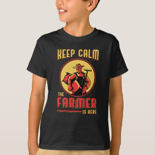 Farm Keep Calm Farmer Farming Tractor Funny Gift T-Shirt
