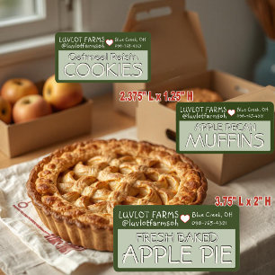Farm Label FRESH BAKED APPLE PIE with heart