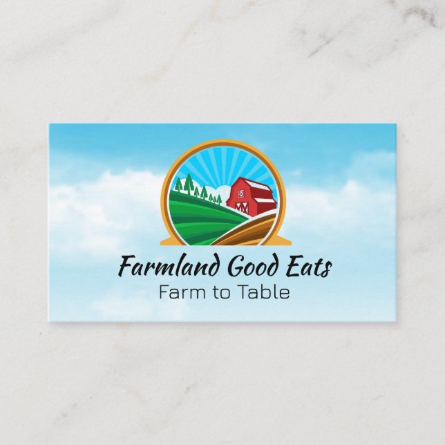 Farm Land | Barn Landscape Business Card (Front)
