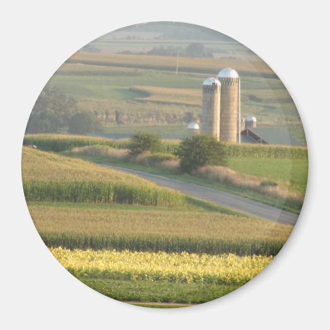 Farm Landscape in Platteville Wisconsin Magnet (Front)