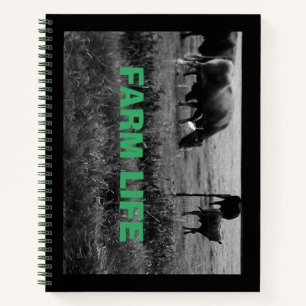 Farm life, cow family notebook