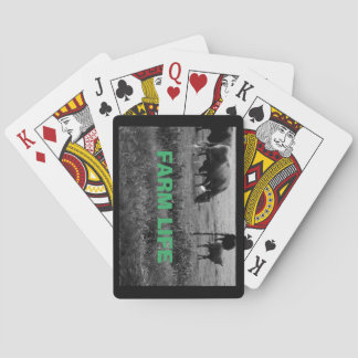 Farm life, cow family playing cards