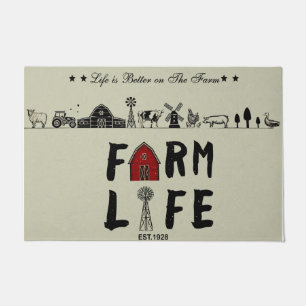 Farm Life Doormat, Farming Funny Outdoor Mat