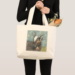 Farm Life-Grey Goat Large Tote Bag