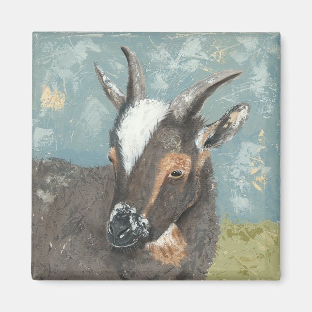 Farm Life-Grey Goat Magnet (Front)