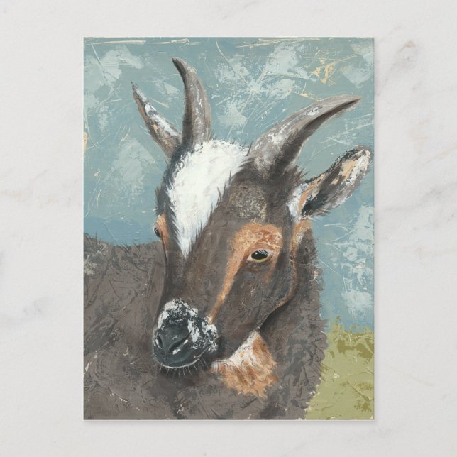 Farm Life-Grey Goat Postcard (Front)