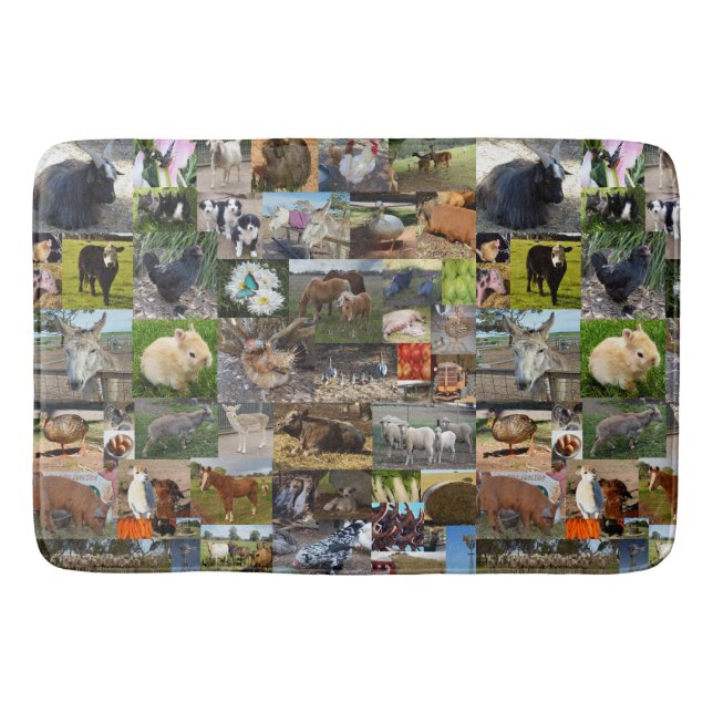 Farm Life Photo Collage,   Bath Mat (Front)