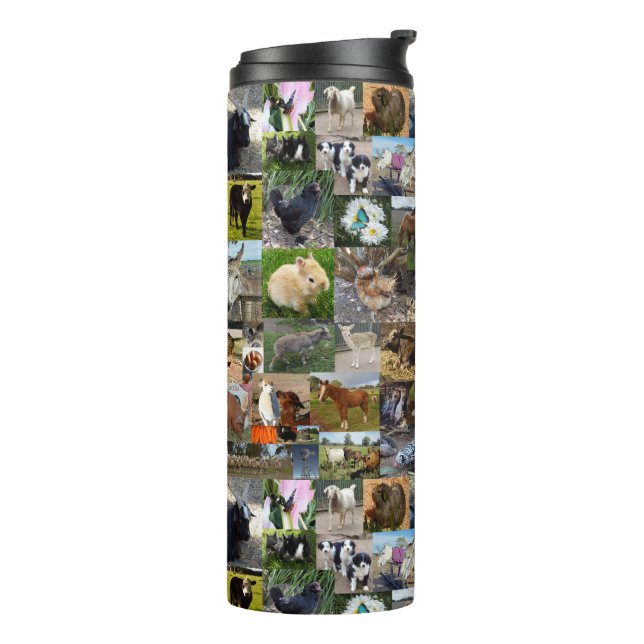 Farm Life Photo Collage, Thermal Tumbler (Rotated Left)