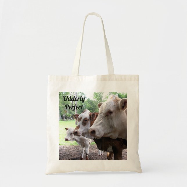 Farm Life Tote Featuring Cows and Calf Personalise (Front)