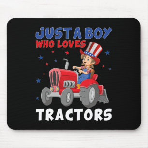 Farm Lifestyle 4th July Just A Boy Who Loves Tract Mouse Mat