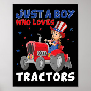 Farm Lifestyle 4th July Just A Boy Who Loves Tract Poster