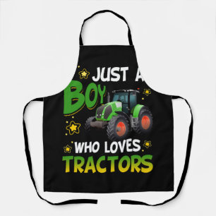 Farm Lifestyle Just A Boy Who Loves Tractors Engin Apron
