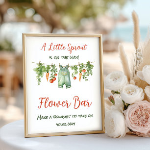 Farm Little Sprout Clothesline Baby Shower Flower Poster