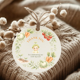 Farm Little Sprout Garden Baby Shower Thank You Classic Round Sticker