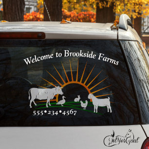 Farm Livestock Animals Sunrise Hill Window Cling