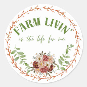 Farm Livin' Classic Round Sticker