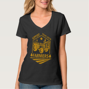 Farm Local Food Patriotic Farming Support Your Loc T-Shirt