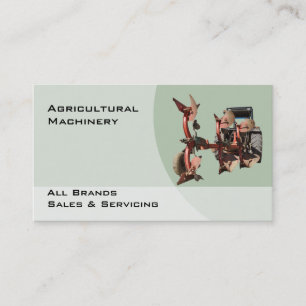 Farm machinery red plough business card