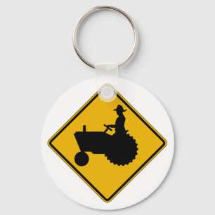 Farm Machinery Traffic, Traffic Warning Sign, USA Key Ring