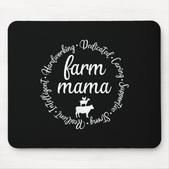 Farm Mama Hardworking Dedicated Goat Chicken G Cow Mouse Mat (Front)