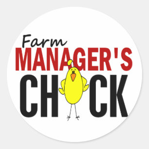 Farm Manager’s Chick Classic Round Sticker