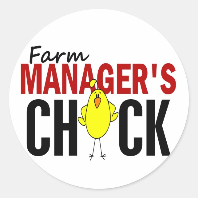 Farm Manager’s Chick Classic Round Sticker (Front)