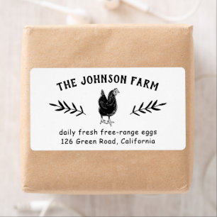 Farm Name Fresh Chicken Eggs Address Label