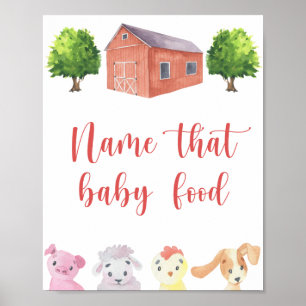 Farm - name that baby food poster