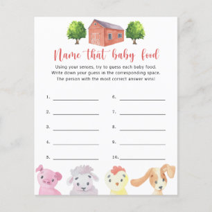 Farm - Name that baby Food shower game