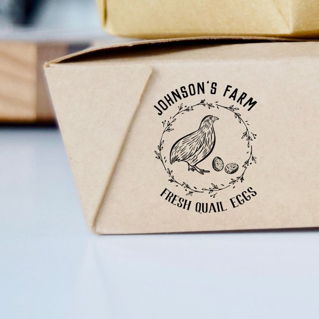 Farm Name | Wreath | Quail Eggs Carton Stamp (Creator Uploaded)