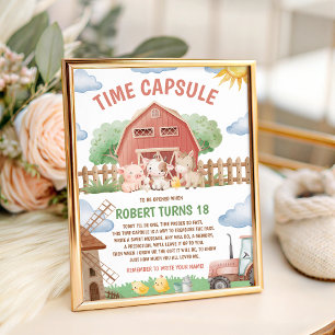 Farm Party 1st Birthday Capsule Sign