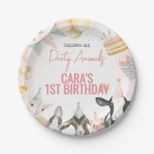 Farm Party Animals Birthday Party Paper Plate