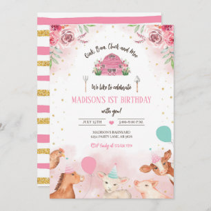 Farm Party Animals Invitation