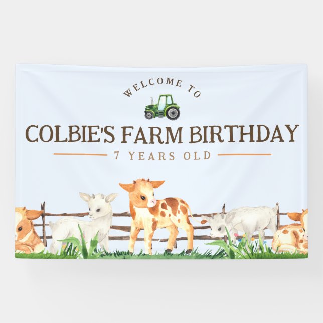 Farm Party Banner - Petting Zoo Farm Animals (Horizontal)