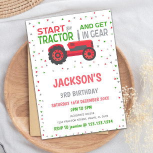 Farm Party Card for Toddlers & Kids