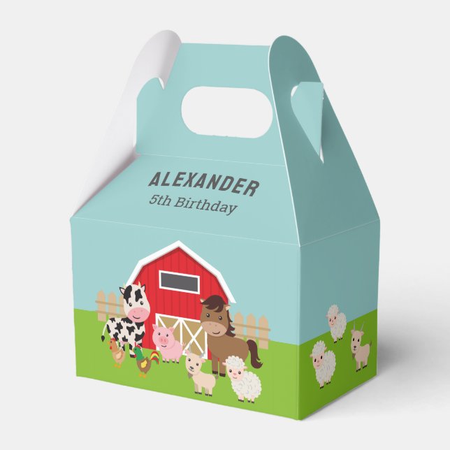 FARM PARTY INVITATION FAVOUR BOX (Front Side)
