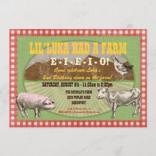 Farm Party Invitation - Old MacDonald Had a Farm