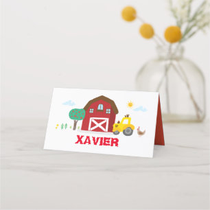 Farm party name card, Barnyard party food label Place Card