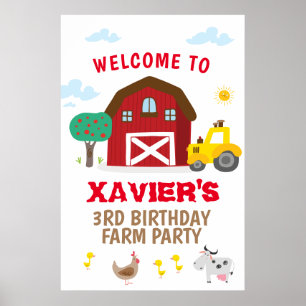Farm party sign, Farm birthday welcome sign