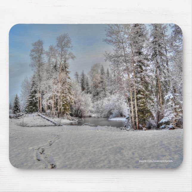 Farm Pastures in Winter Snow Mouse Mat (Front)