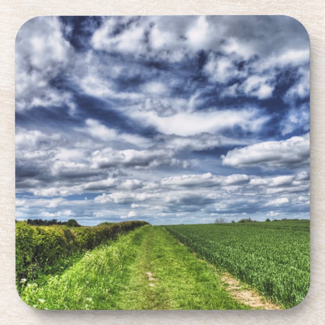 Farm Path Skyscape HDR Coaster (Front)