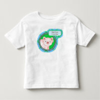 Farm pig piglet gingham blue green with quote todd