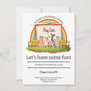 Farm Playdate Invitation Card