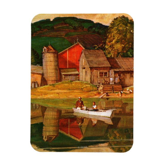 Farm Pond Landscape by Mead Schaeffer Magnet (Vertical)
