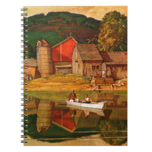 Farm Pond Landscape by Mead Schaeffer Notebook