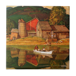 Farm Pond Landscape by Mead Schaeffer Tile